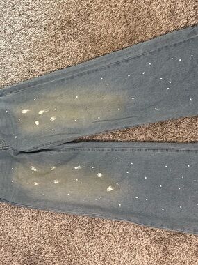 Women’s Blue Paint-Splatter Jeans